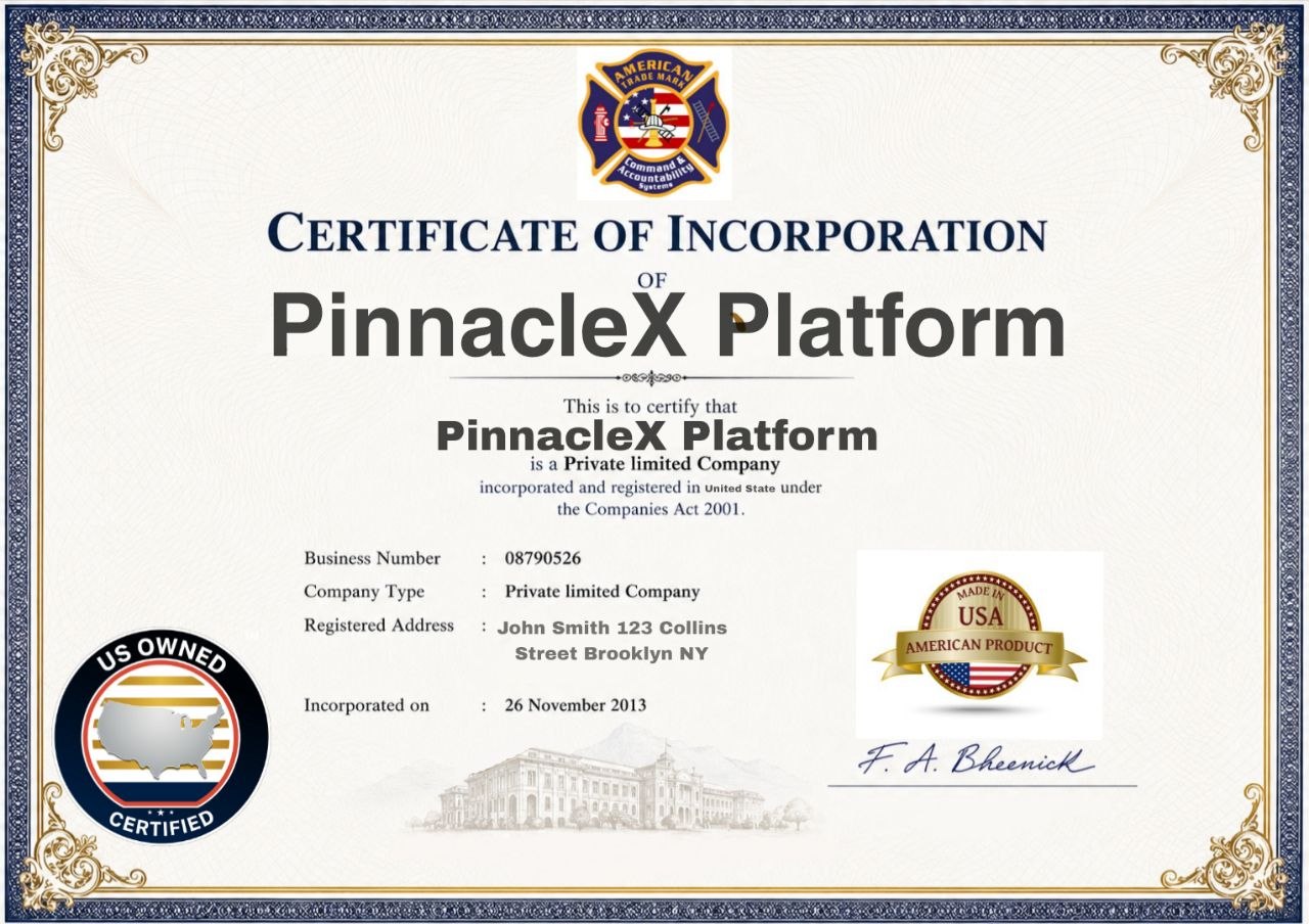 Pinnaclex Platform  Certificate