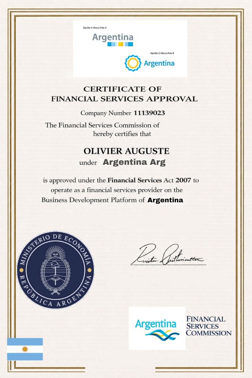 Olivier Auguste Certificate